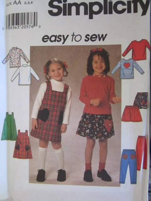 7742 Uncut Vintage Simplicity Cartamodello Ragazze Jumper Gonna Pantaloni Top