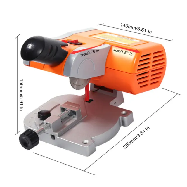 Portable 7800RPM Mini 45° Miter Saw Desktop Cutting Tool Bench Cut Off Saw 90W 2