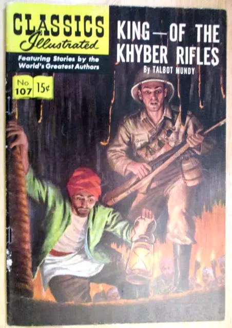 1953 CLASSICS ILLUSTRATED COMICS King-Of the Khyber Rifles #107  VG+