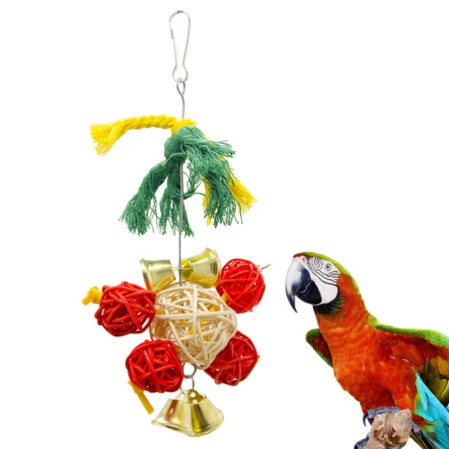 Hanging Parrot Toys Bird Supplies Wooden Christmas Parrot Toys