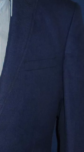 Herren Extra Hoch Smart Freizeit Blazer Jacke IN Kobalt Blau Größe 40XL Sich 3