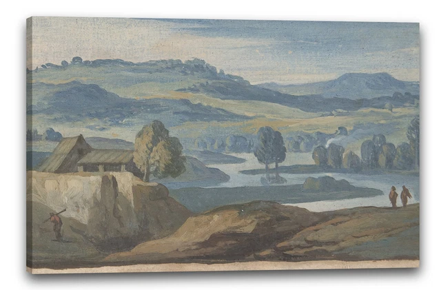 Tableau Imprimé Sur Toile "Paysage Avec Un Village" De Jacob Van Ruisdael - Cadres Prêts à Accrocher