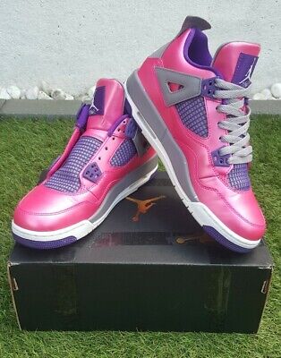 Nike Air Jordan 4 ragazze lamina rosa/bianco cemento 2013 UK taglia 5,5 rare retrò