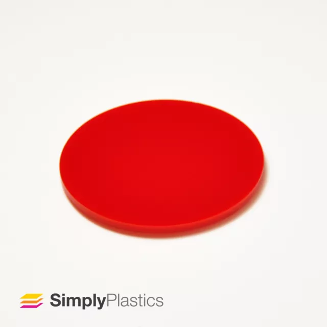 Perspex® Laser Cut Red 433 Acrylic Plastic Disc / Various metric diameters