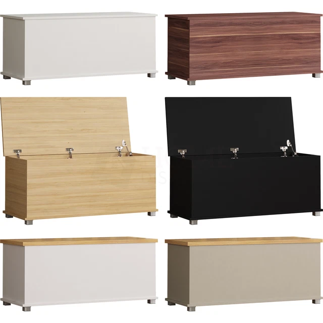 STORAGE OTTOMAN CHEST Toy Box Bedding Blanket Box Large Wooden Stool