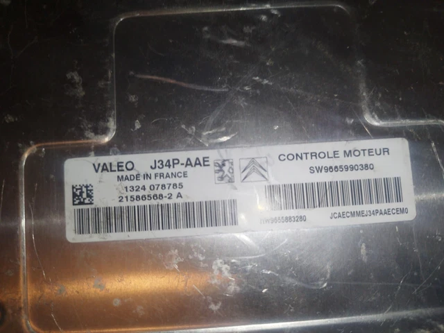 Calculateur Décodeur Pour Peugeot 206 1.4i (J34P) - Référence Valeo 9665666980, Remis à Neuf