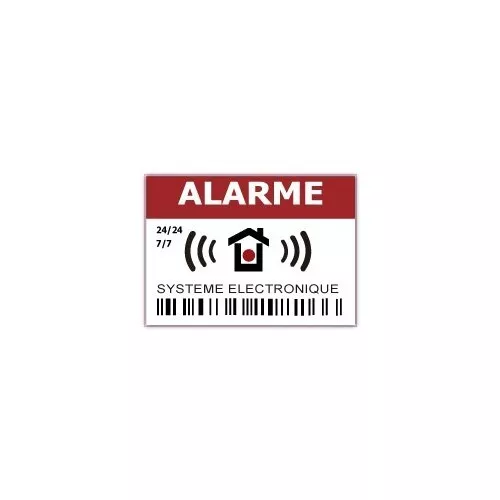 Lot 24 Autocollants Alarme - Sous Videosurveillance - 24h/24h