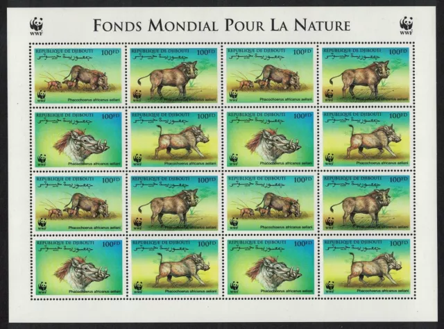 Djibouti WWF Eritrean Warthog Sheetlet of 4 sets 2000 MNH SG#1192-1195
