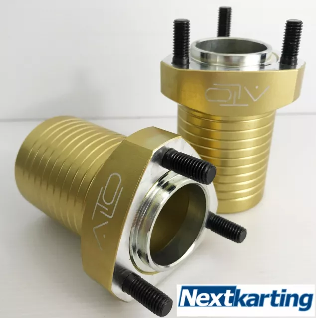 GO KART PAIR OF ALTO 25mm FRONT GOLD HUBS NEW 90MM LONG / ROTAX / NEXTKARTING