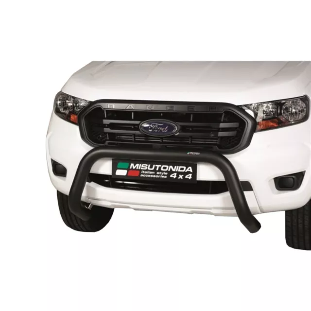 NOIR PARE BUFFLE pour Ford Ranger depuis 2019 HOMOLOGUE INOX DIAMETRE 76