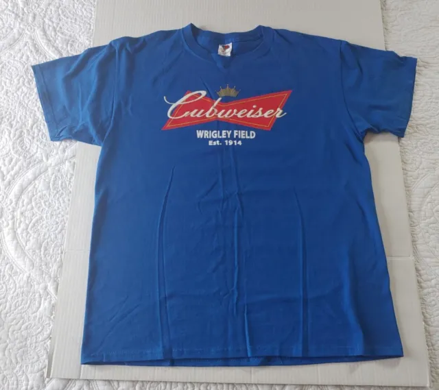 Chicago Cubs Budweiser Shirt L Cubweiser Wrigley Field Tee Beer MLB Baseball