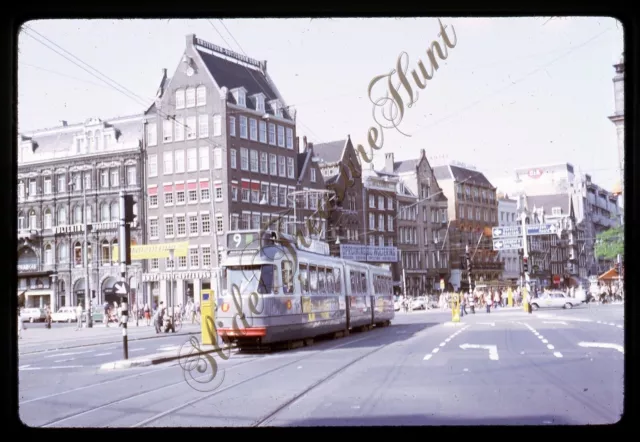 Amsterdam Street Scene Trolley Car Signs Holland 1970s 35mm Slide Kodachrome