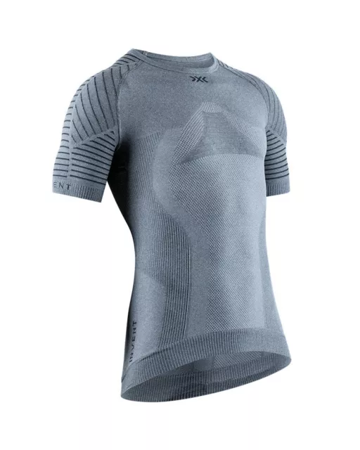 X-Bionic Inventar 4.0 Light Camiseta Manga Corta Cuello Hombre,Gris Brezo / Anth