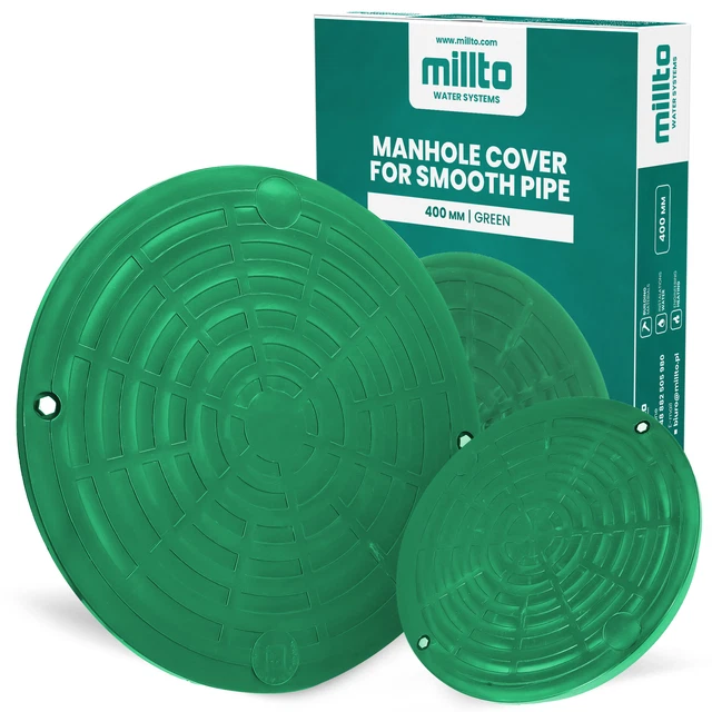 Millto™ Schachtdeckel Kanaldeckel Kontrollschacht Abdeckung 425mm Glattrohr