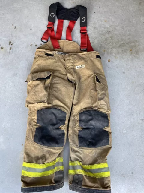 Firefighter Janesville Lion Apparel Turnout Bunker Pants 42 X 30 Suspenders 10