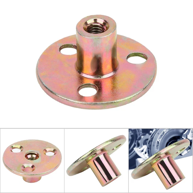 5Pcs M6 T Nut Flange 3 Hole Galvanized Iron Furniture Fixing Tee Round Base Nut