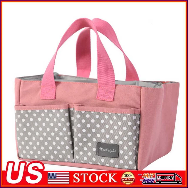 Baby Diaper Caddy Holder Bag Maternity Nursery Organizer Storage (Pink)