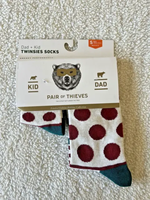Pair of Thieves Limited Edition dot striped dad+kids casual socks-SMALL