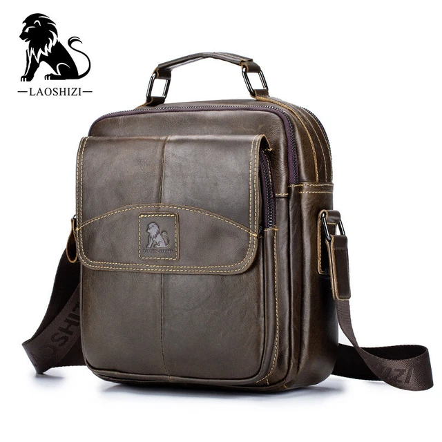 Men's Genuine Leather Small Shoulder Bag Messenger Bag Handbags Crossbody Bags