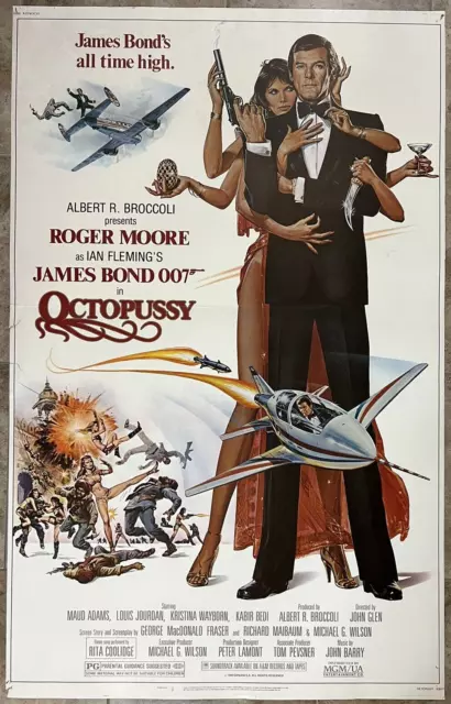 40" x 60" James Bond 007 Octopussy TRIMMED 1981 Movie Poster Banner