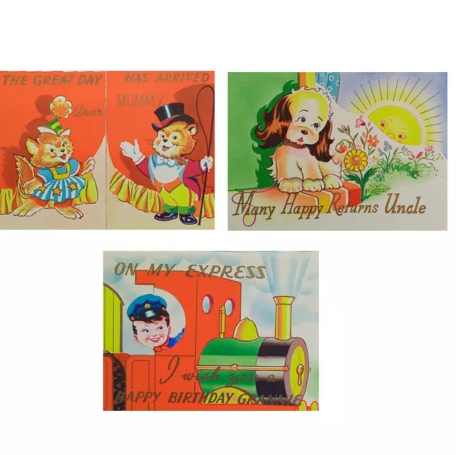 Vintage WALDORF GREETING CARDS Deadstock Birthday Cards - Mummy, Uncle, Grannie