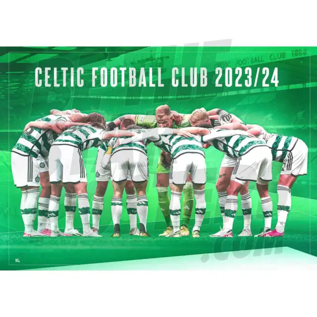 Poster Celtic FC Huddle 23/24 PRODOTTO CON LICENZA UFFICIALE A4 A3 A2