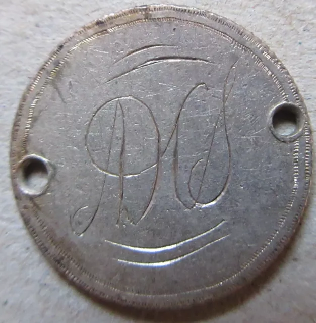 Victorian Canadian Silver Ten Cents Dime Coin Love 'DC' Token