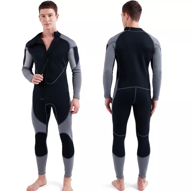 3mm Neoprene Wetsuit for Men Front Zip Full Body Diving Suit for Snorkeling C2V4