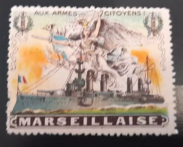 Superbe et Rare timbre de Guerre - 1914-18 - Croiseur MARSEILLAISE