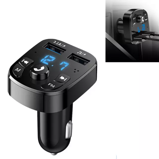 Bluetooth Car FM Transmitter MP3 Player Wireless Adapter Kit AUX 2 USB Charger