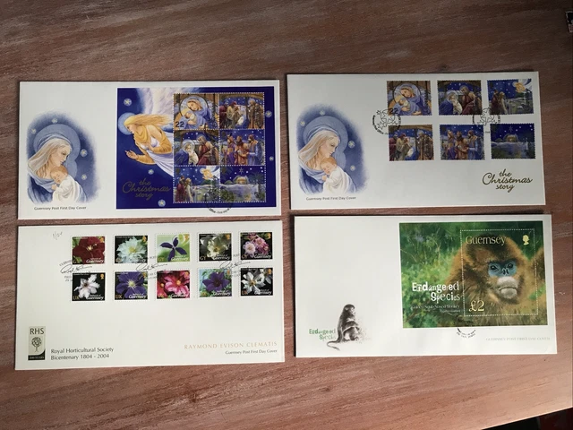 Guernsey Unaddressed Fdc ~  X 4 (Tt989)