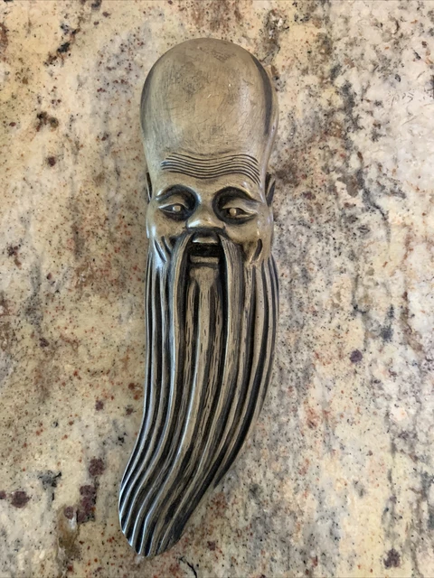 Vintage Achatit Wall Mask Art Old Man With Beard Germany