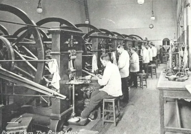 Vintage Postcard Press Room Royal Mint