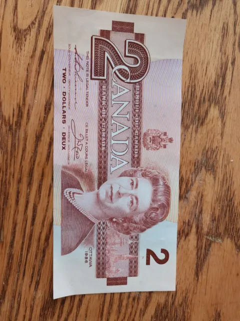 RARE 1986 Canadian 🔥$2 Two Dollar Banknote Bank Of Canada GREAT CONDITION OBO🔥