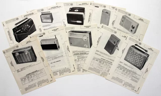 Lot 10 Sams Photofact Folders Transistor Radios Silvertone Truetone Zenith Sonic