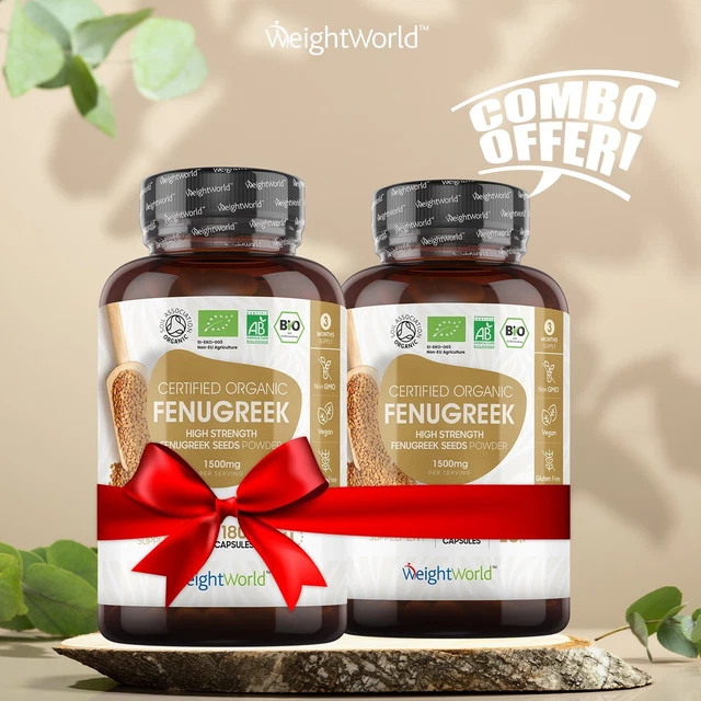 ORGANIC FENUGREEK 360 Capsules 1500mg for Breastfeeding Pregnancy