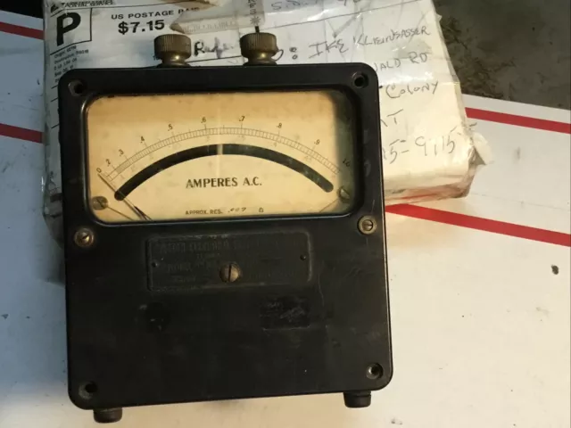 WESTON ELECTRICAL INSTRUMENTS CORP.  AC AMPERES METER  0-10 amps MOD.433