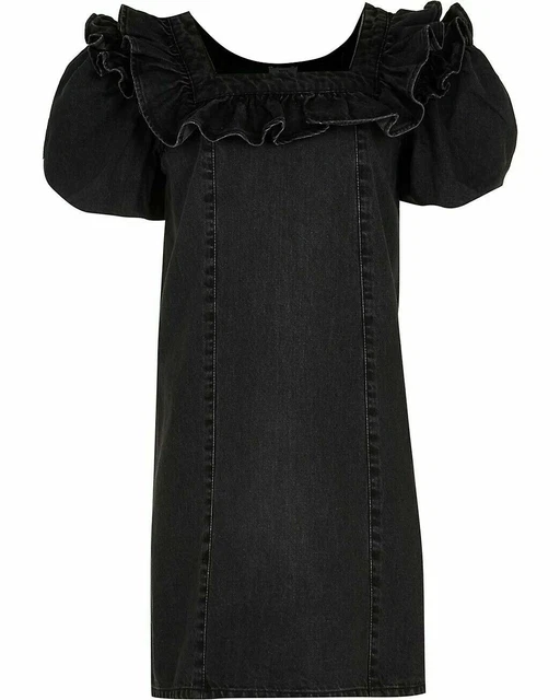 Abito A Maniche In Denim Nero River Island Taglia 10 Anni
