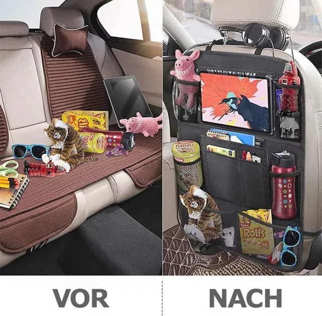 2x Rückenlehnentasche Rücksitztasche Rückenlehnenschutz Auto Organizer Rücksitz 2