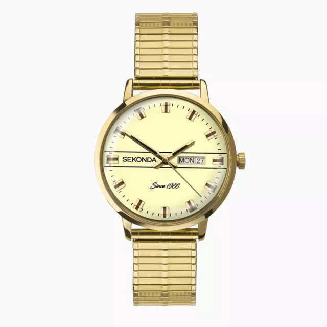 Mens New Smart Sekonda Heritage Gold Expander Day & Date 38mm Watch 1952 Rp£80