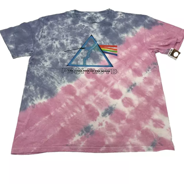 NEW Pink Floyd Dark Side of the Moon T-Shirt Prism Splatter Tye Dye Size XL