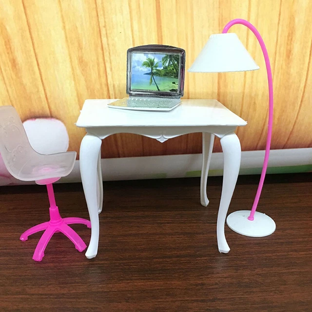 4Pcs/set toys furniture dolls computer chairs toys office desks toys floor la EO