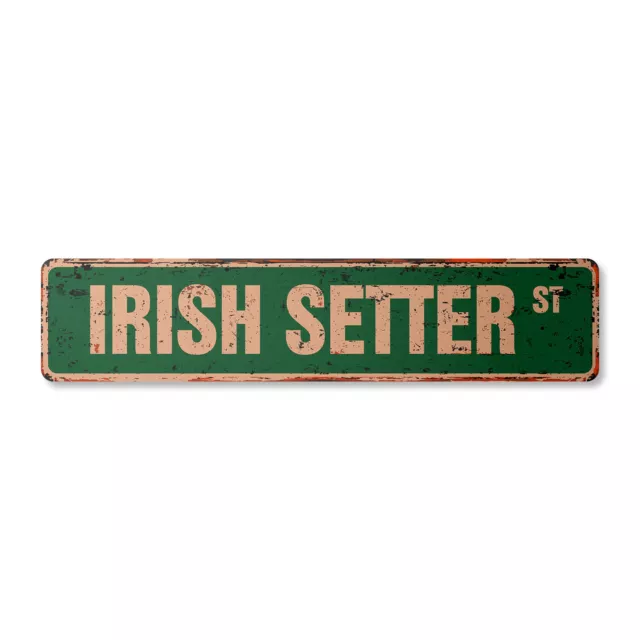 IRISH SETTER Vintage Street Sign Metal Plastic dog lover great kennel groomer