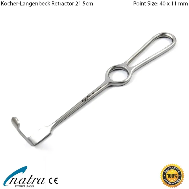 Kocher LANGENBECK Retraktor Obwegeser 40 x 11 mm Haken Wundhaken Spreizer 22 cm