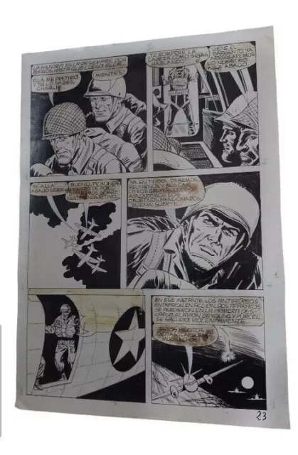 MANGIAROTTI ORIGINAL ART PAGE WWII COMIC Argentina 1960