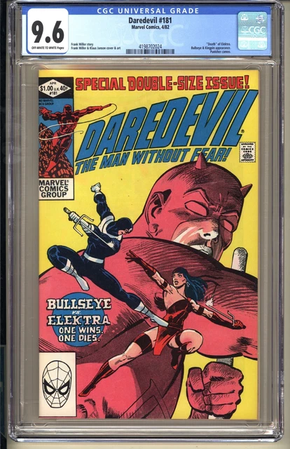 DAREDEVIL #181  CGC 9.6 OWW NM+  Marvel 1982 Frank Miller Death Elektra Bullseye