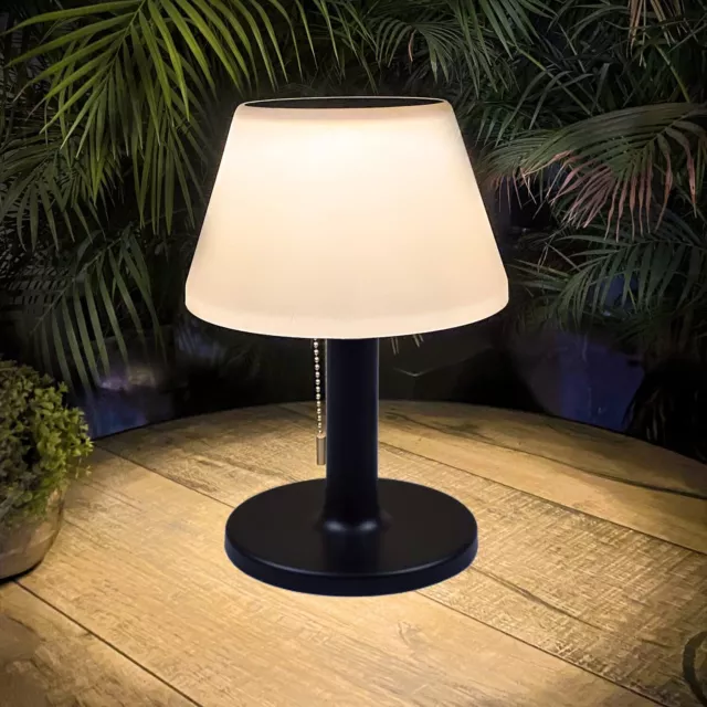 Outdoor Solar Tischlampe Lampe Tischleuchte Außen Garten Terrasse LED Deko Lampe