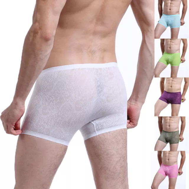 Mens Sexy Sheer See Through Boxer Briefs Underwear Mesh Shorts Trunks ！ Eur 7 56 Picclick Fr