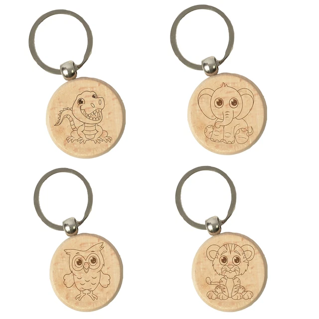 Ciondolo Personalizzato in Legno 4cm Portachiavi Accessori Zaino Scuola
