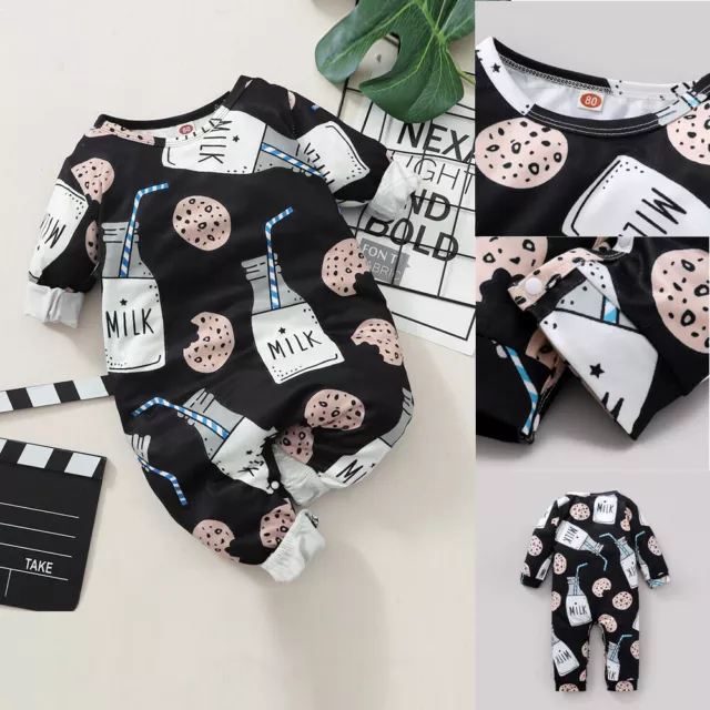 Newborn Kids Baby Girls Clothes Milk Romper Bodysuit Jumpsuit Playsuit Outfits